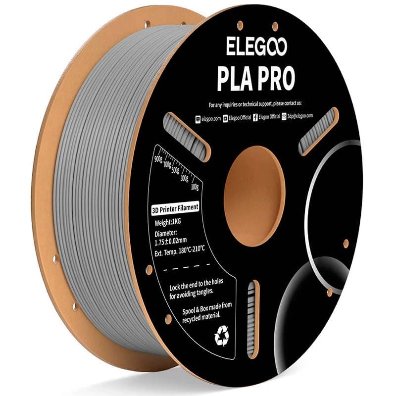 ELEGOO PLA PRO Gris pour Imprimantes 3D FDM - Filament 1.75mm Bobine de 1kg