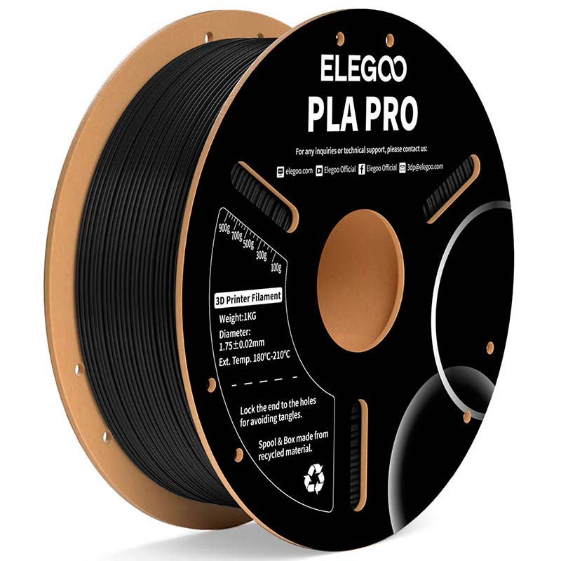 ELEGOO PLA PRO Noir pour Imprimantes 3D FDM - Filament 1.75mm Bobine de 1kg - Ítem