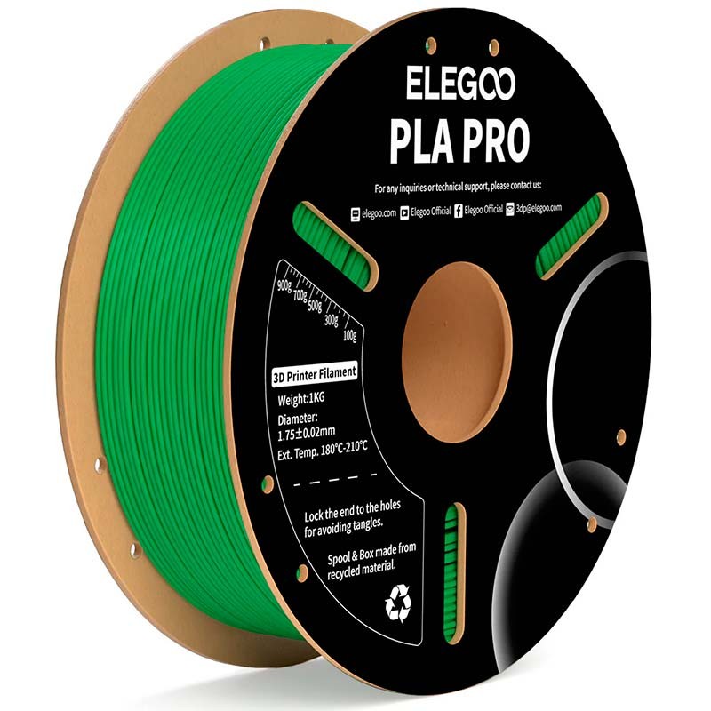 ELEGOO PLA PRO Verde para Impressoras 3D FDM - Filamento 1.75mm Bobina de 1kg - Item
