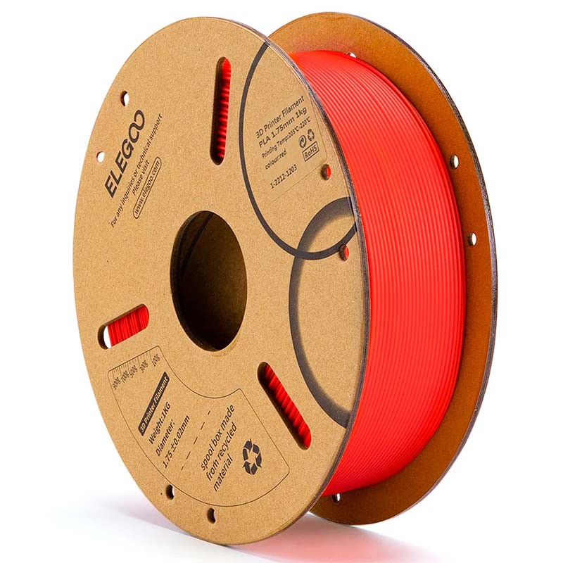 ELEGOO PLA Rojo para Impresoras 3D FDM - Filamento 1.75mm Bobina de 1kg - Ítem