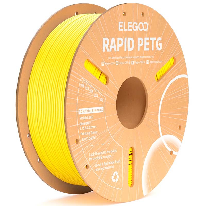 ELEGOO Rapid PETG Amarillo para Impresoras 3D FDM - Filamento 1.75mm Bobina de 1kg - Ítem