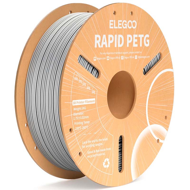 ELEGOO Rapid PETG Gris pour Imprimantes 3D FDM - Filament 1.75mm Bobine de 1kg - Ítem