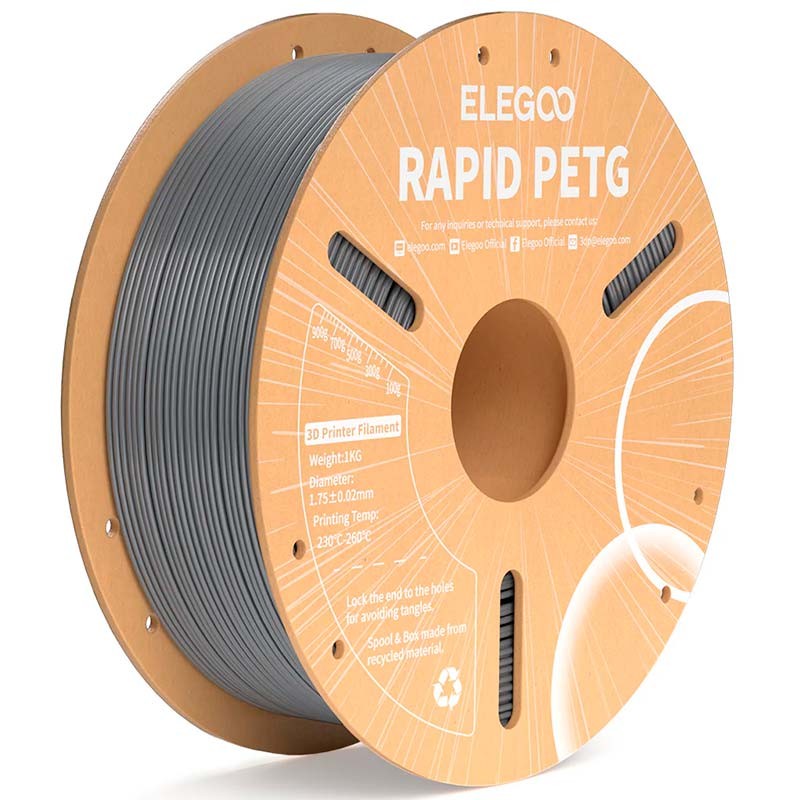 ELEGOO Rapid PETG Gris Espacial para Impresoras 3D FDM - Filamento 1.75mm Bobina de 1kg - Ítem