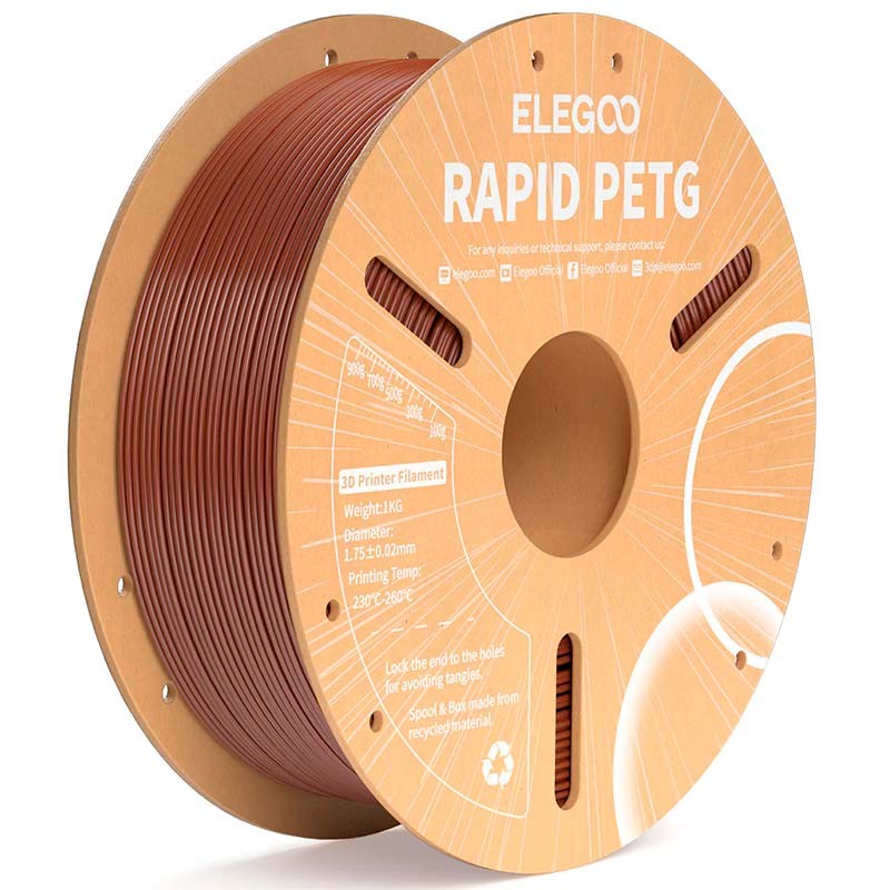 ELEGOO Rapid PETG Marrón para Impresoras 3D FDM - Filamento 1.75mm Bobina de 1kg - Ítem