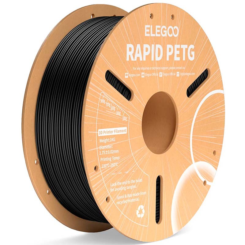ELEGOO Rapid PETG Negro para Impresoras 3D FDM - Filamento 1.75mm Bobina de 1kg - Ítem
