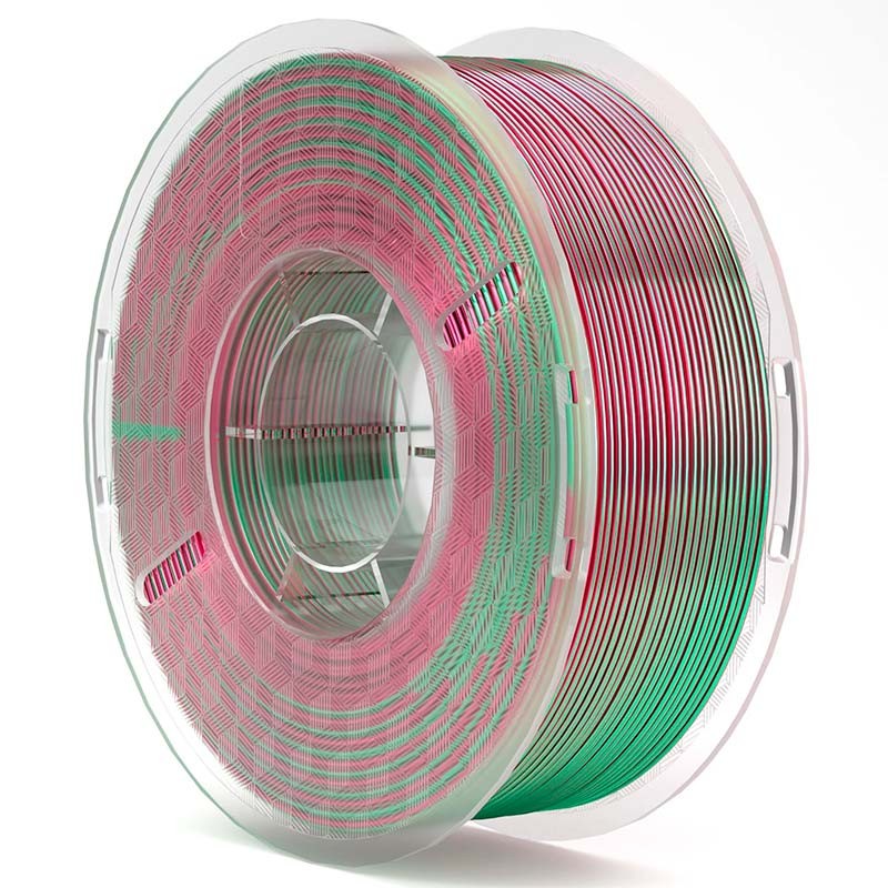 ELEGOO Silk PLA Verde+Vermelho Sedoso para Impressoras 3D FDM - Filamento 1.75mm Bobina de 1kg - Item