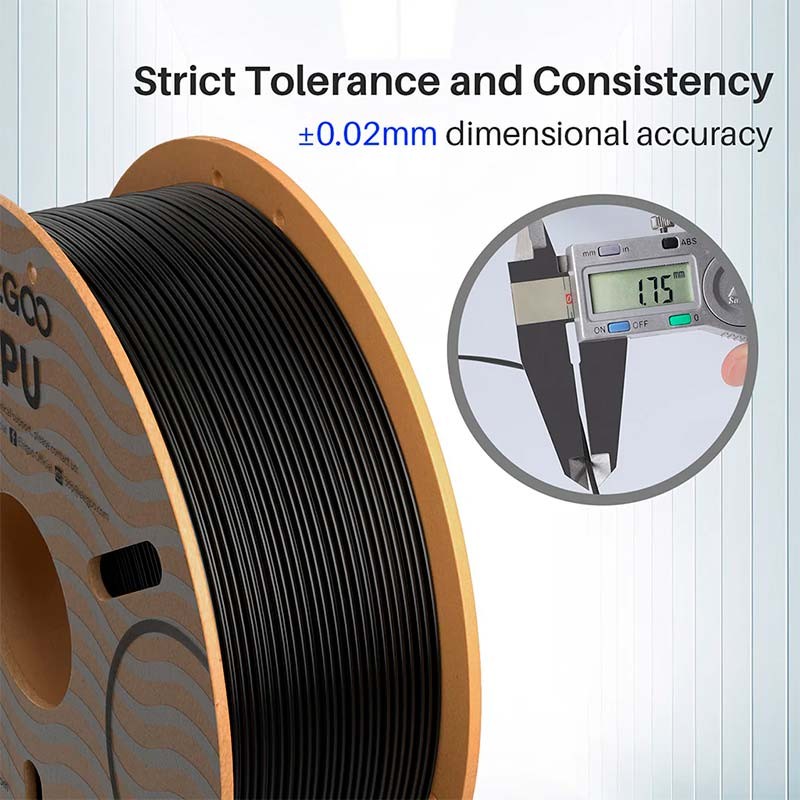 ELEGOO TPU Noir pour Imprimantes 3D FDM - Filament 1.75mm Bobine de 1kg - Ítem1
