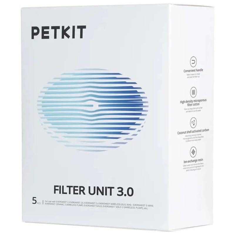 Filtros para Bebederos Automáticos Petkit Filter Unit 3.0 Kit 5 Unidades - Ítem1