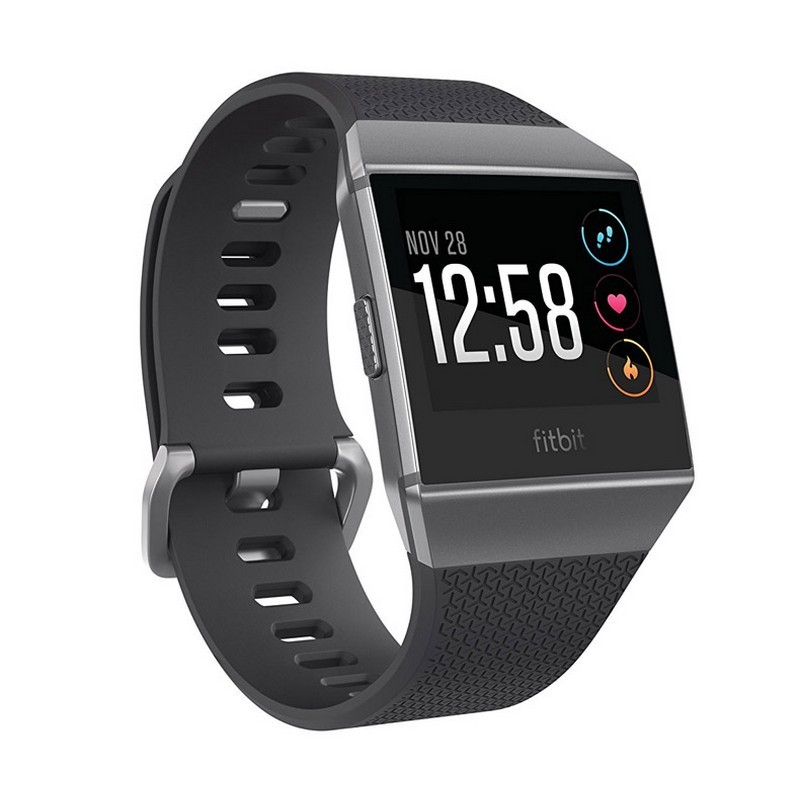 Fitbit Ionic Cinzento Grafite - Cor Cinzento - Controlo do Sono - Objectivos - Medição Exaustiva - Exercícios - Aplicações - Reconhecimento do Exercício - Análise Cardiovascular - GPS - GLONASS - Submergível até 50 Metros
