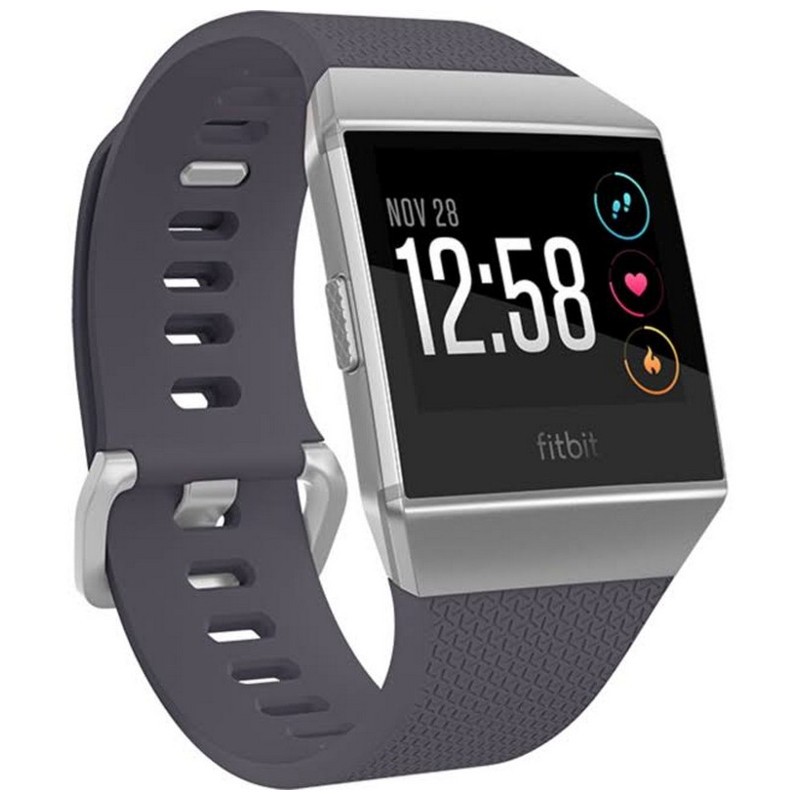 Fitbit Ionic Plata / Gris Azulado - Color gris azulado - Monitorización de Sueño - Objetivos - Medición Exhaustiva - Entrenamientos - Aplicaciones - Reconocimiento del Ejercicio - Análisis Cardiovascular - GPS - GLONASS - Sumergible Hasta 50 Metros