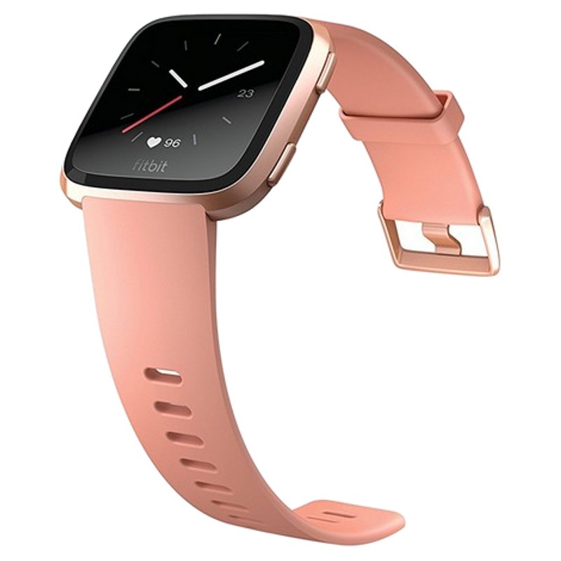 for sale online FB504RGPK Peach/Rose-Gold Aluminium Fitbit Versa Fitness Smartwatch 
