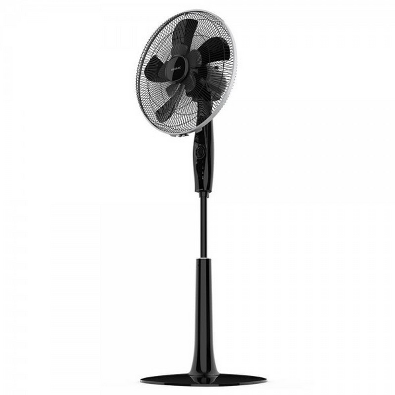 Cecotec ForceSilence 1020 Extremeflow - Color Negro - Tecnología PowerWind - Potencia 65 W - Sistema de 10 Aspas - Motor 100% de Cobre - 3 Velocidades - Barra Telescópica - Temporizador Programable hasta 120 Minutos - Rejilla de Protección