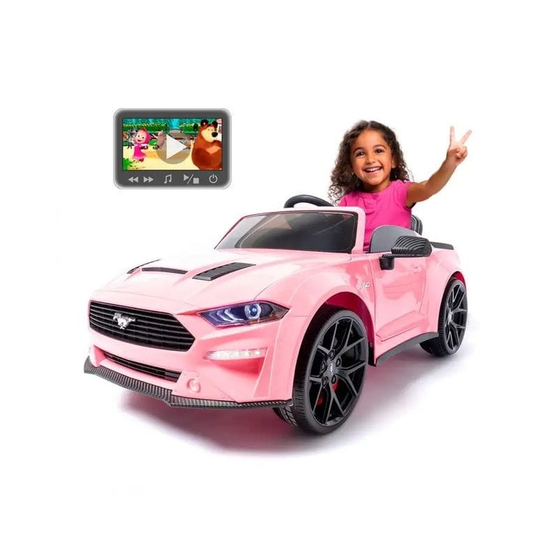 Ford Mustang 24V MP4 Función Drift Rosa - Coche Eléctrico para niños - Ítem1