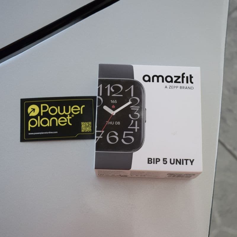 Photo réelle de la boîte Amazfit Bip 5 Unity Black - Montre intelligente