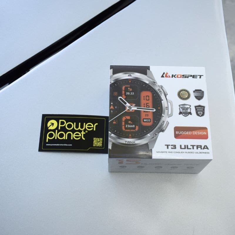 Foto real da caixa do Kospet Tank T3 Ultra Black - Relógio inteligente