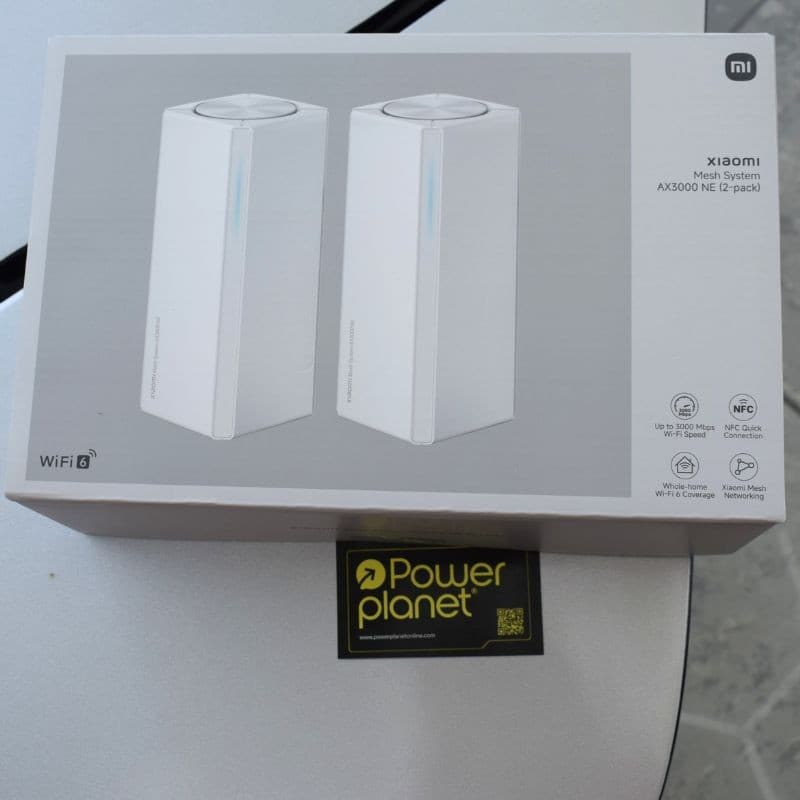 Foto real da caixa do Xiaomi Mesh System AX3000 NE Branco (Pack x2)
