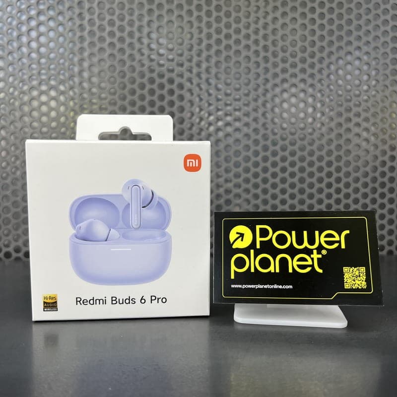 Foto real da caixa do Xiaomi Redmi Buds 6 Pro Roxo com cancelamento de ruído (ANC) - Auriculares Bluetooth