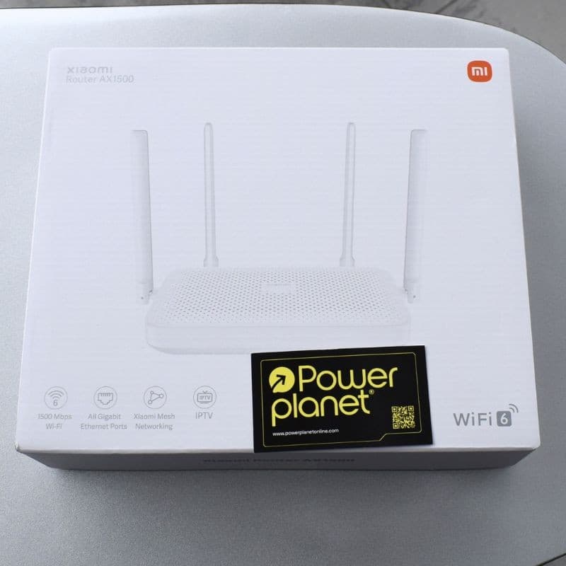 Photo réelle de la boîte du routeur Xiaomi AX1500 blanc - Routeur
