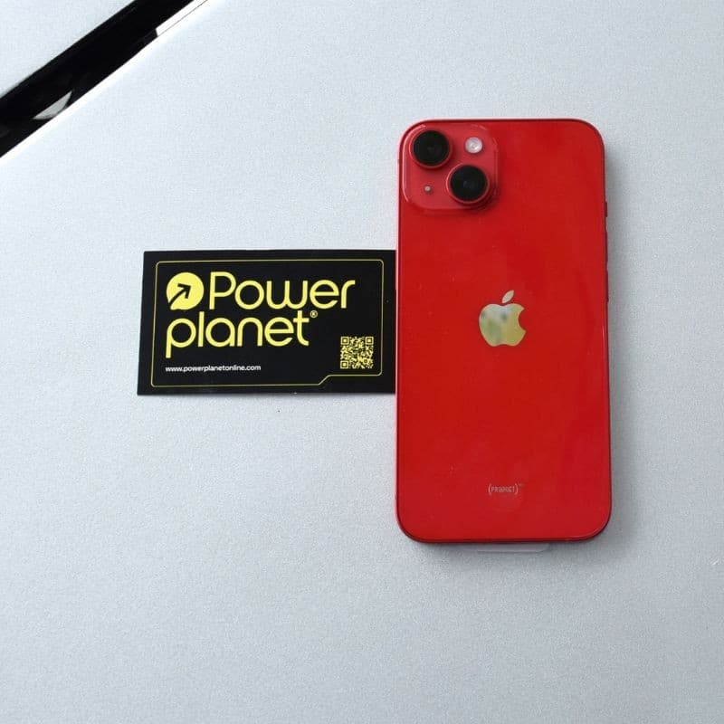 Photo réelle du téléphone Apple iPhone 14 128 Go (PRODUCT)RED renouvelé - Excellent état