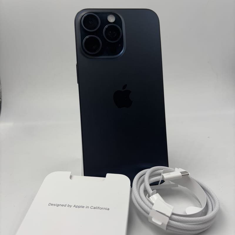 Photo réelle du contenu de la boîte du téléphone mobile Apple iPhone 15 Pro Max 256 Go Bleu