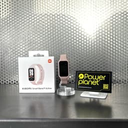 Foto frontal real com a caixa da Xiaomi Mi Smart Band 9 Active Pink - Pulseira de Atividade