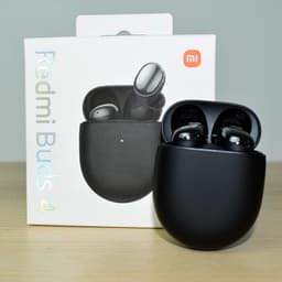 foto real frontal con su caja Auriculares Inalámbricos Xiaomi Redmi Buds 4 Negro