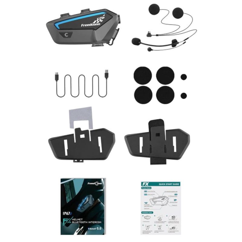 FreedConn FX Mesh 10 drivers conversação simultânea Preto - Intercomunicador para moto - Item12