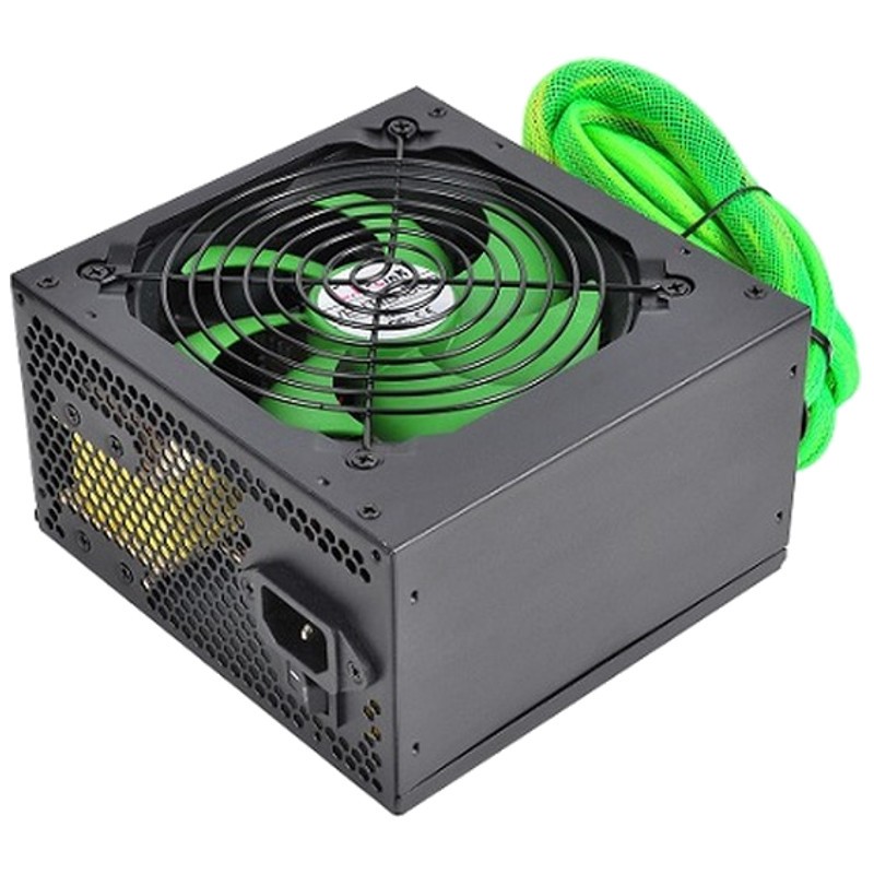 Fuente Alimentación 650W L-Link LL-PS-650 Verde - Ventilador 12 cm - 14 dB / Silencioso - Control de Velocidad - Sistema Antivibraciones - Rendimiento Gaming - Rail Único 12V - Cableado largo - Ítem