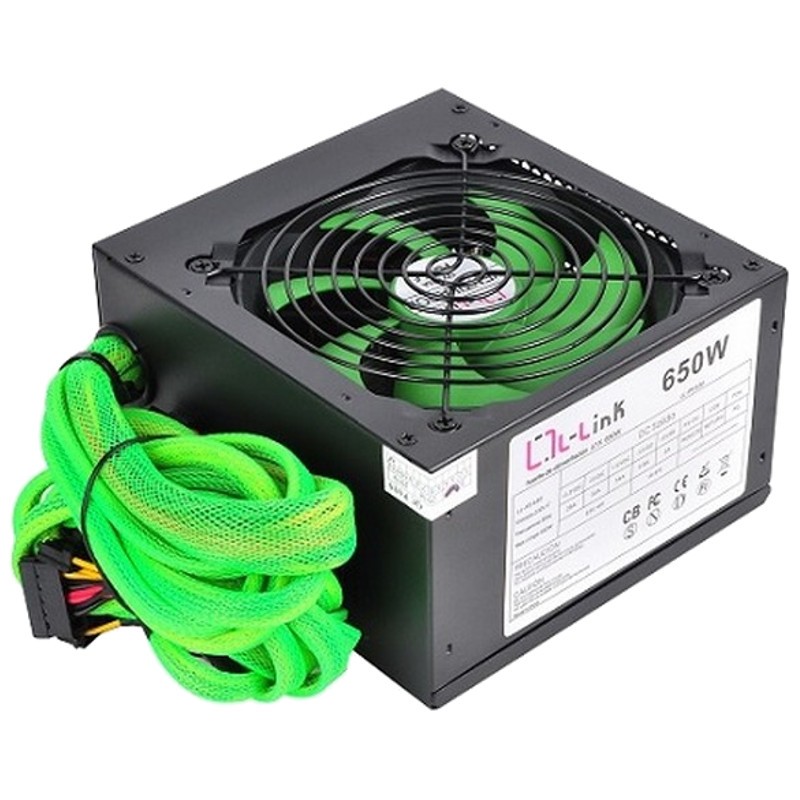 Fuente Alimentación 650W L-Link LL-PS-650 Verde - Ventilador 12 cm - 14 dB / Silencioso - Control de Velocidad - Sistema Antivibraciones - Rendimiento Gaming - Rail Único 12V - Cableado largo - Ítem3