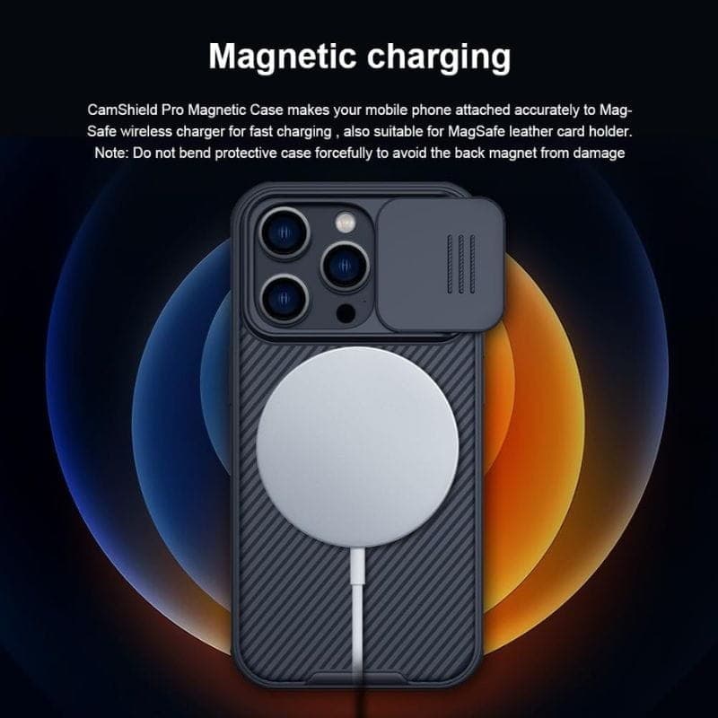 Étui CamShield Pro magnétique noir pour Apple iPhone 14 Pro Max image avec chargeur sans fil