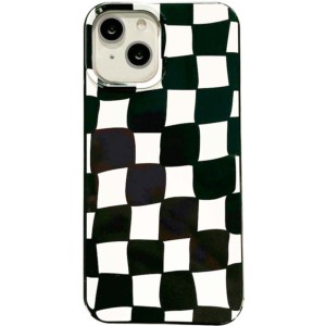 Funda de silicona con estampado de cuadros para iPhone 14 Plus