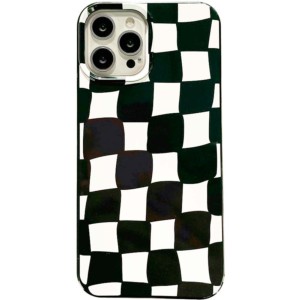Funda de silicona con estampado de cuadros para iPhone 14 Pro