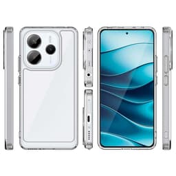 Capa Antichoques Premium para Xiaomi Redmi Note 14 5G Acrílico Anti-Amarelo Transparente - vista de todas as perspectivas