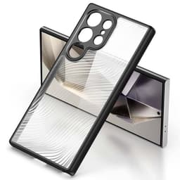 Vista traseira da Capa rígida preta Anti-Scratch Shell para Samsung Galaxy S24 Ultra