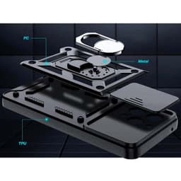 composants de la Coque d'Armure Militaire noire pour Xiaomi Redmi Note 13 Pro 5G