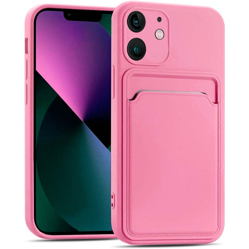 Funda de silicona rosa con cartera para iPhone 11 - Ítem