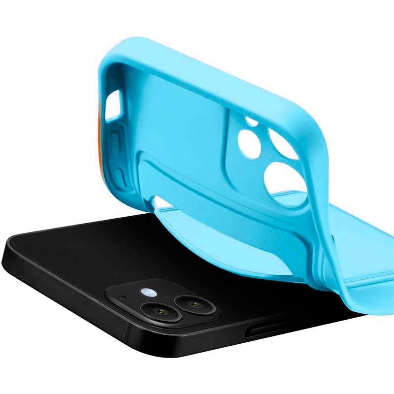 Capa de silicone azul claro com carteira para iPhone 14 Plus - Item3