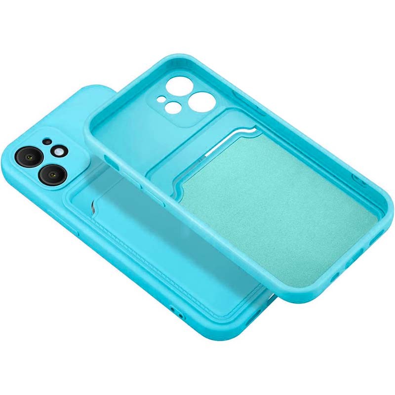 Funda de silicona azul claro con cartera para iPhone 13 - Ítem4