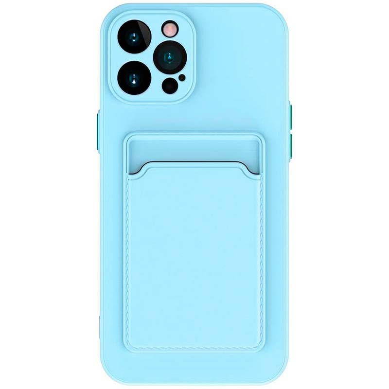 Funda de silicona azul claro con cartera para iPhone 14 Pro - Ítem