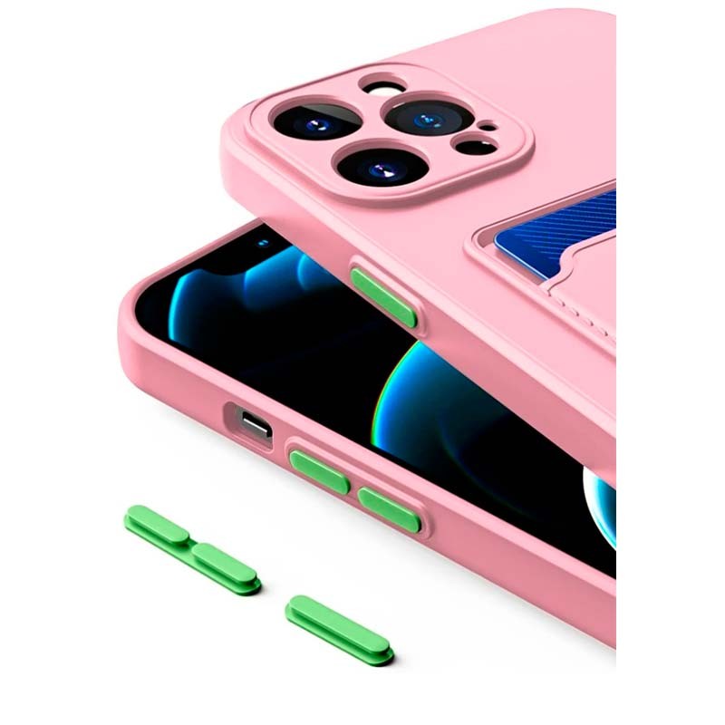 Funda de silicona rosa con cartera para iPhone 14 Pro - Ítem2
