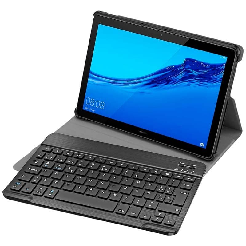 vista frontal y lateral de la Funda con Teclado para Huawei MediaPad T5 10