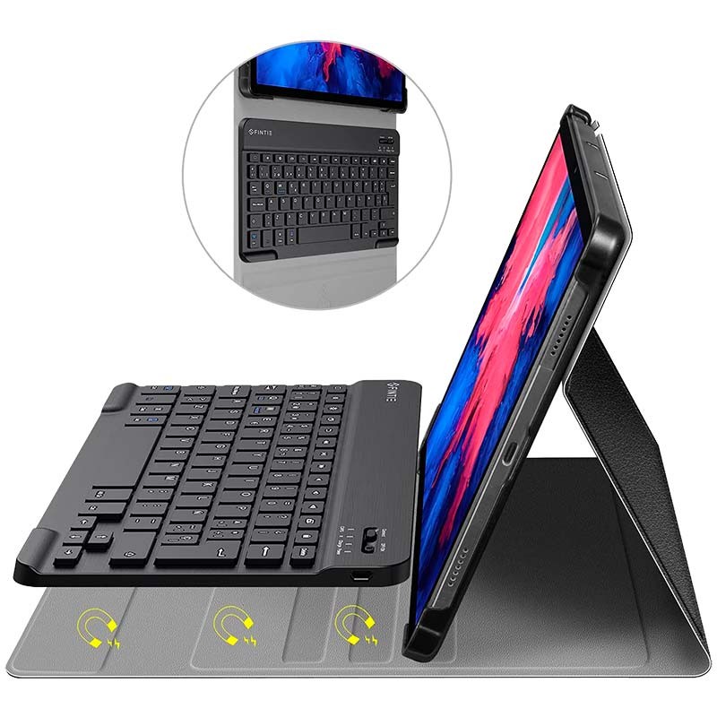 Funda con Teclado Bluetooth con Touchpad para Tablet Lenovo P11 Plus 2da  gen 11,5 Negro