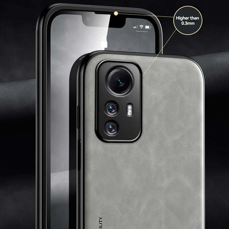 Capa preta de couro PU para Xiaomi Redmi Note 12S - Item2