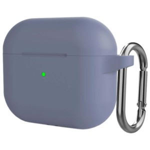 Housse en Silicone avec Mousqueton pour Apple AirPods 3ª Gen Bleu Foncé