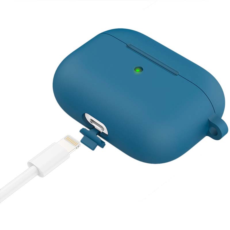 Capa de silicone com Mosquetão para Apple AirPods 3ª Gen Azul Escuro - Item3