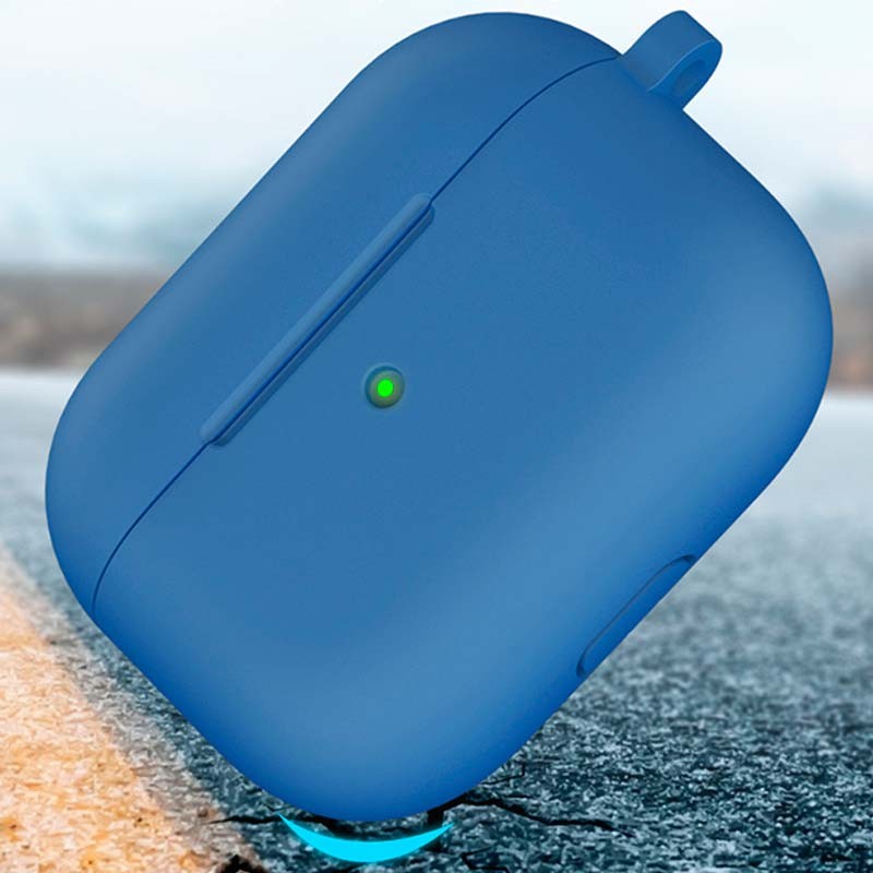 Capa de silicone com Mosquetão para Apple AirPods 3ª Gen Azul Escuro - Item4