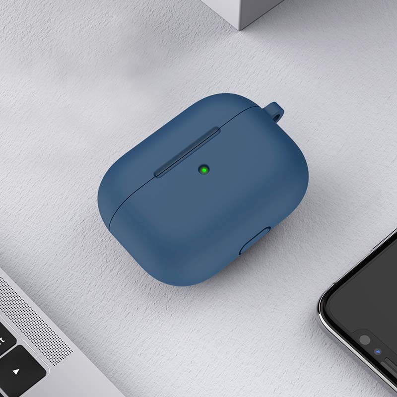 Funda de silicona con Mosquetón para Apple AirPods 3ª Gen Azul Oscuro - Ítem5