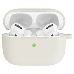 vista frontal da Capa bege de silicone para Apple AirPods 3ª Ger
