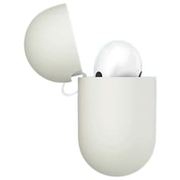 vista lateral da Capa bege de silicone para Apple AirPods 3ª Ger