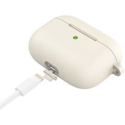 porta de carregamento da Capa bege de silicone para Apple AirPods 3ª Ger